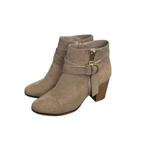 Apt. 9 Women’s Advisor Taupe Ankle Boots Block Heel Size 8.5 - Picture 2 of 12